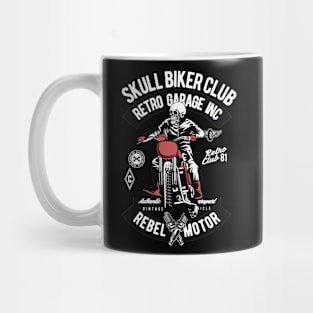 Skull Biker Club, Vintage Retro Classic Mug